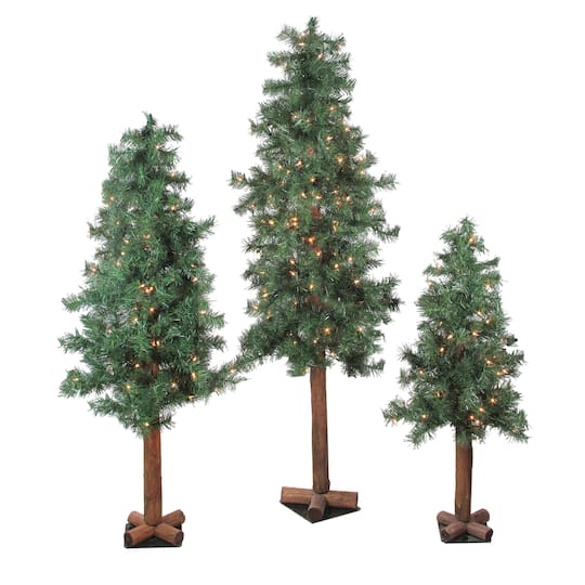 Pre Lit Woodland Alpine Artificial Christmas Tree Set Clear Lights Michaels Michaels Artificial Christmas Trees